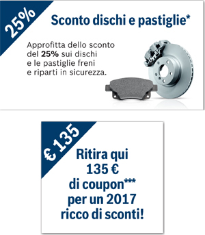pastiglie dischi coupon 2016 - 2017